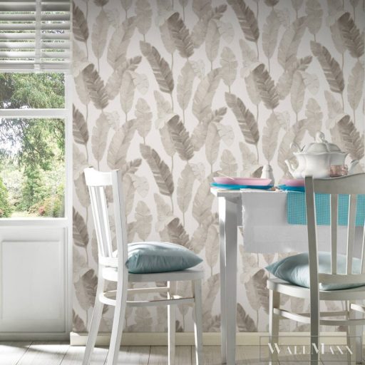 AS CREATION Attico 39264-3 szürke levél mintás grafikus XXL tapéta