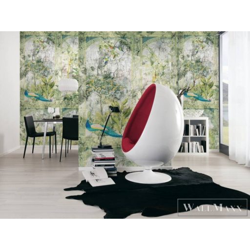 AS CREATION The Wall 2 39332-1 zöld páva mintás grafikus digitális panel