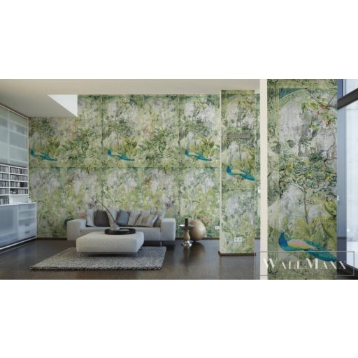 AS CREATION The Wall 2 39332-1 zöld páva mintás grafikus digitális panel
