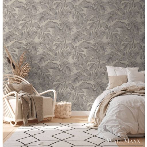 AS CREATION Casual Living 39340-2 ezüst-szürke leveles természet tapéta