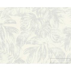   AS CREATION Casual Living 39340-3 ezüst-fehér leveles természet tapéta