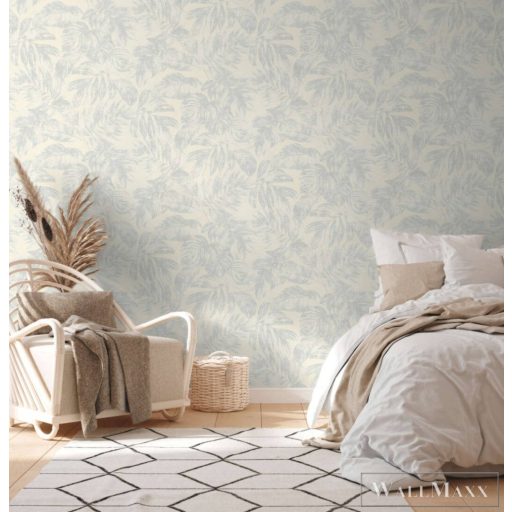 AS CREATION Casual Living 39340-3 ezüst-fehér leveles természet tapéta