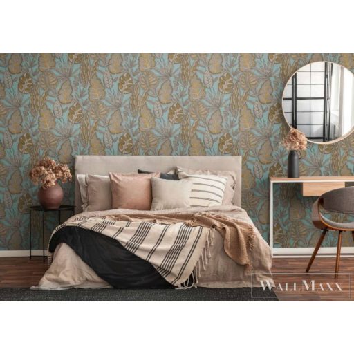 AS CREATION Famous Garden 39346-4 bézs levél mintás grafikus tapéta