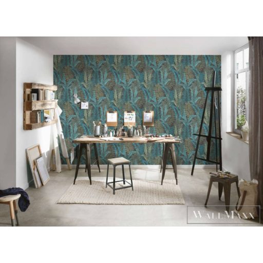 AS CREATION Famous Garden 39347-3 fekete levél mintás grafikus tapéta