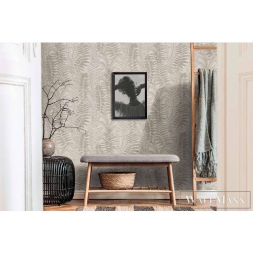 AS CREATION Famous Garden 39347-5 krémszínű levél mintás grafikus tapéta