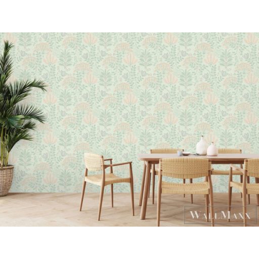 AS CREATION Famous Garden 39349-3 zöld levél mintás grafikus tapéta