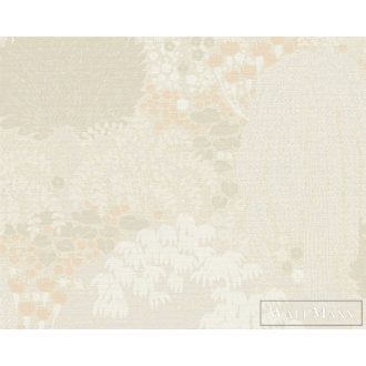   AS CREATION Famous Garden 39350-2 bézs levél mintás grafikus tapéta