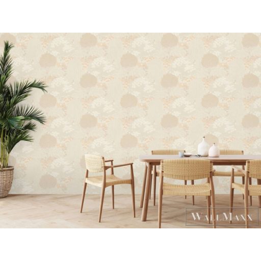 AS CREATION Famous Garden 39350-2 bézs levél mintás grafikus tapéta