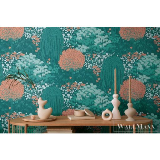 AS CREATION Famous Garden 39350-3 zöld levél mintás grafikus tapéta