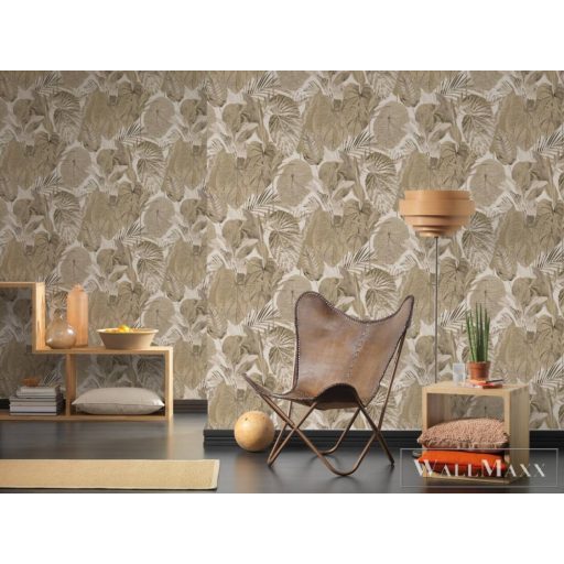AS CREATION Royal Botanic 39409-1 barna levél mintás természet XXL tapéta