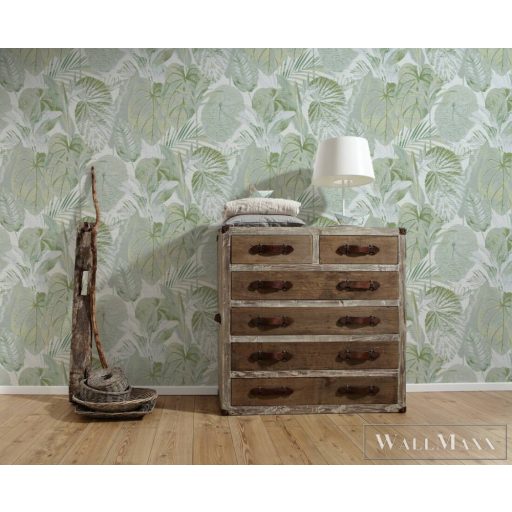 AS CREATION Royal Botanic 39409-2 zöld levél mintás természet XXL tapéta