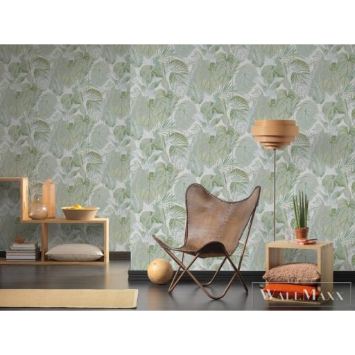 AS CREATION Royal Botanic 39409-2 zöld levél mintás természet XXL tapéta