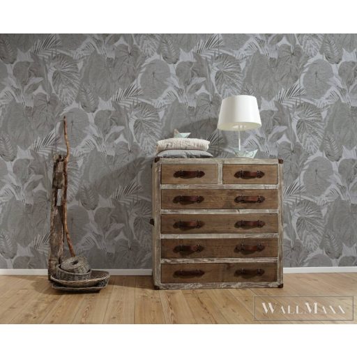 AS CREATION Royal Botanic 39409-3 szürke levél mintás természet XXL tapéta