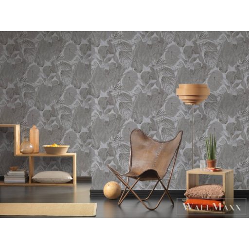 AS CREATION Royal Botanic 39409-3 szürke levél mintás természet XXL tapéta