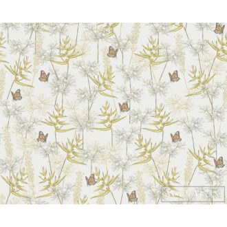   AS CREATION Drawn Into Nature 39423-1 narancssárga pillangó mintás természet tapéta