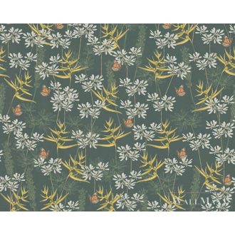   AS CREATION Drawn Into Nature 39423-2 zöld pillangó mintás természet tapéta