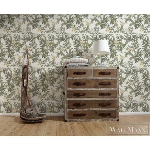 AS CREATION Drawn Into Nature 39424-3 zöld virág mintás természet tapéta