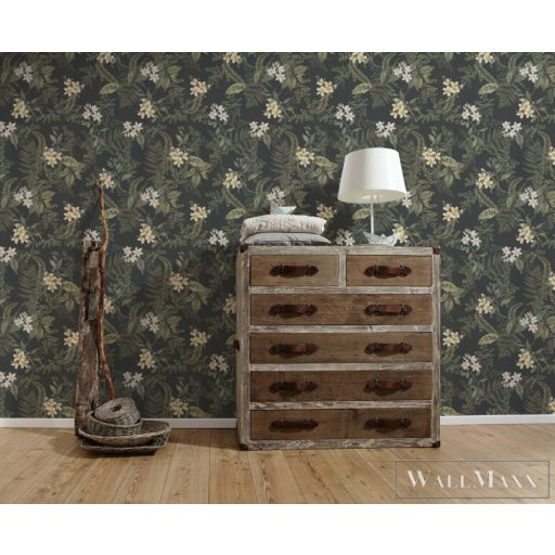 AS CREATION Drawn Into Nature 39424-4 zöld virág mintás természet tapéta