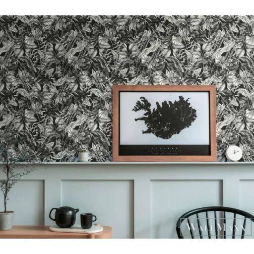 AS CREATION Drawn Into Nature 39425-2 fekete-fehér virág mintás természet tapéta