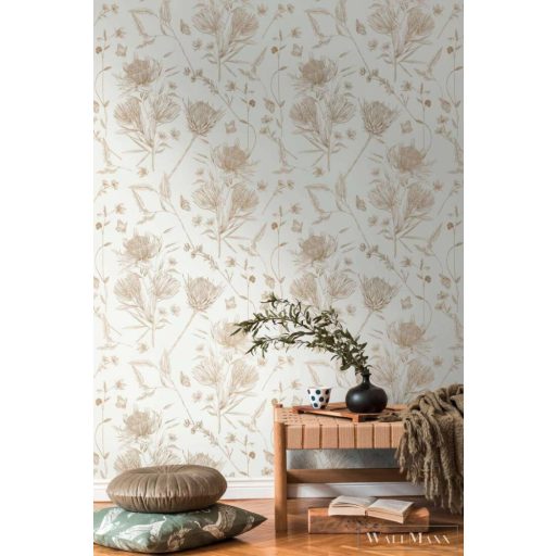 AS CREATION Drawn Into Nature 39427-1 barna virág mintás természet tapéta