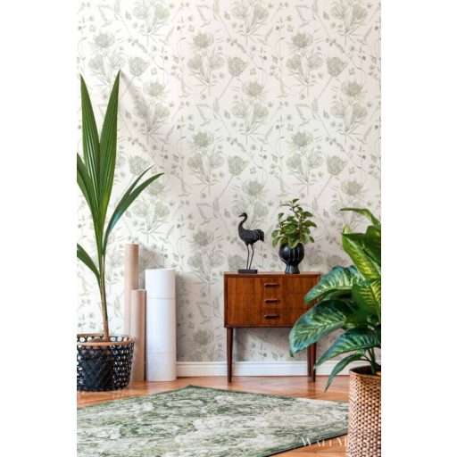 AS CREATION Drawn Into Nature 39427-3 krémszínű virág mintás természet tapéta