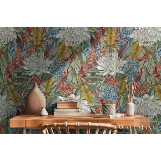 AS CREATION Drawn Into Nature 39428-1 színes virág mintás természet tapéta