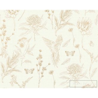   AS CREATION Drawn Into Nature 39429-1 bézs madár mintás természet tapéta