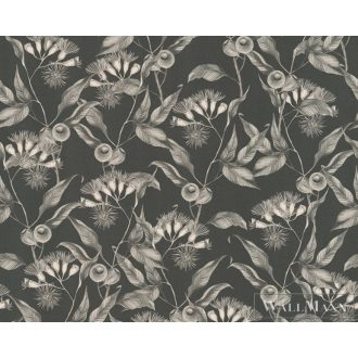   AS CREATION Drawn Into Nature 39430-2 fekete-fehér levél mintás természet tapéta