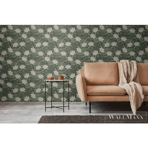 AS CREATION Drawn Into Nature 39432-1 zöld virág mintás természet tapéta