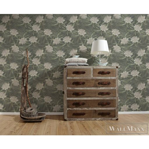 AS CREATION Drawn Into Nature 39432-1 zöld virág mintás természet tapéta