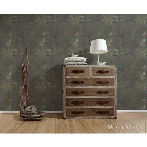 AS CREATION Drawn Into Nature 39433-2 zöld virág mintás természet tapéta