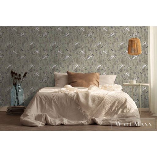 AS CREATION Drawn Into Nature 39434-3 zöld levél mintás természet tapéta