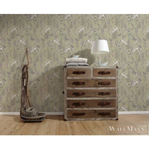 AS CREATION Drawn Into Nature 39434-3 zöld levél mintás természet tapéta