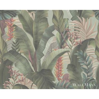   AS CREATION Drawn Into Nature 39435-3 zöld pálma-levél mintás természet tapéta