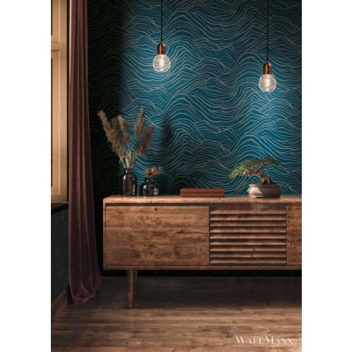 AS CREATION Jade 39507-4 kék hullámos kőmintás tapéta