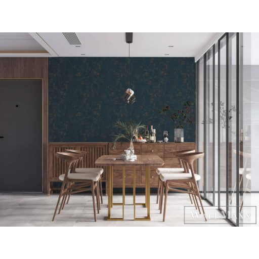 AS CREATION Jade 39513-9 kék absztrakt egyszínű tapéta