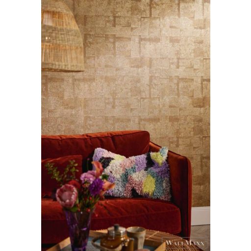 AS CREATION Stories of Life 39671-1 arany kockás grafikai tapéta