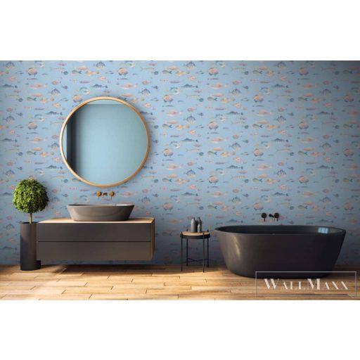 AS CREATION PintWalls 2 39696-2 kék halas grafikai tapéta