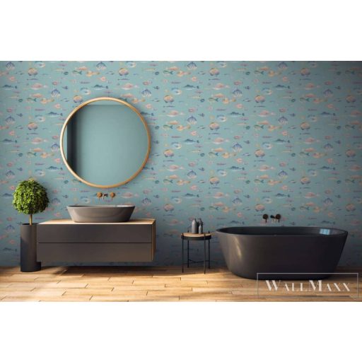 AS CREATION PintWalls 2 39696-3 kék halas grafikai tapéta