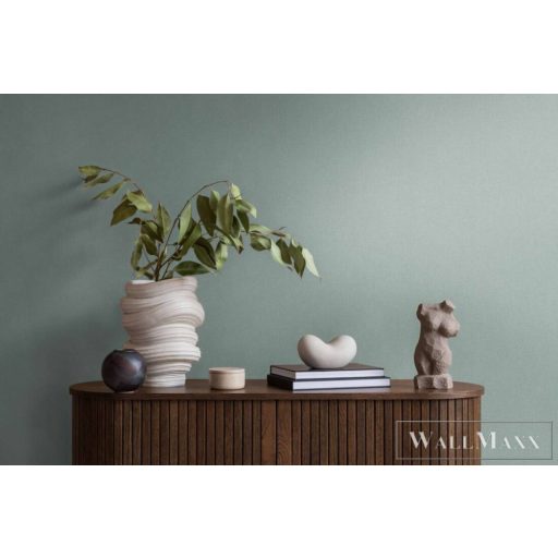 AS CREATION Pure Elegance 39775-1 zöld szövet uni tapéta