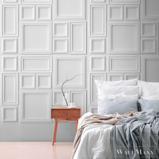 AS CREATION The Wall 3 39821-1 fehér stukkós modern,elegáns digitális panel