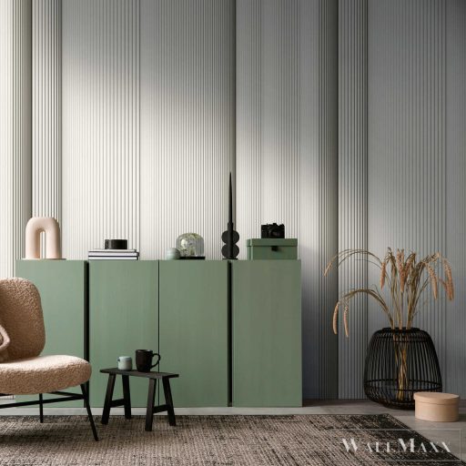 AS CREATION The Wall 3 39841-1 krémszínű 3d-csíkos modern,elegáns digitális panel