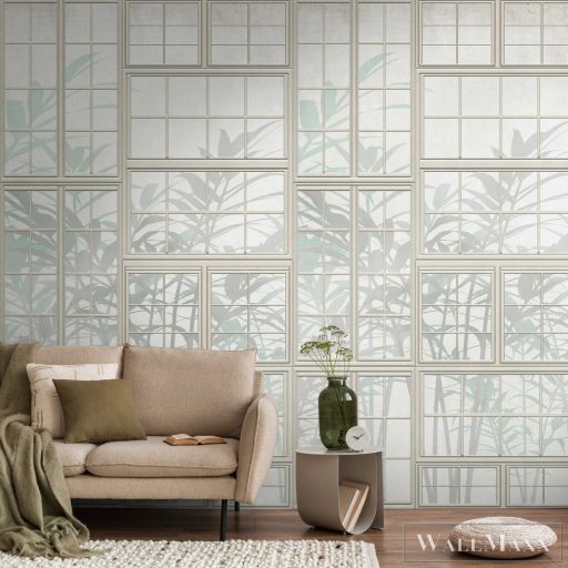 AS CREATION The Wall 3 39845-1 krémszínű ablakos modern,elegáns digitális panel