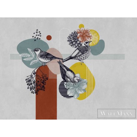 AS CREATION The Wall 3 39910-1 sokszínű madaras modern,elegáns digitális panel