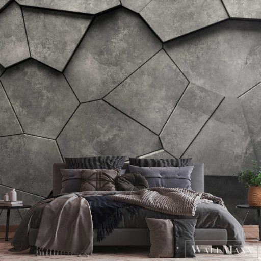 AS CREATION The Wall 3 39924-1 szürke 3d-kőfal modern,elegáns digitális panel