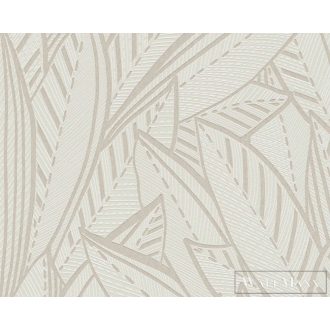   AS CREATION French Affair 39933-3 fehér leveles grafikai tapéta