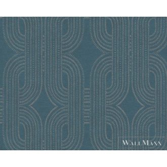   AS CREATION French Affair 39937-3 kék grafikus modern tapéta