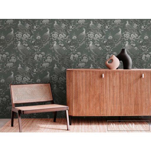 AS CREATION Michalsky 6 39982-1 ezüstös Páva Klasszikus tapéta