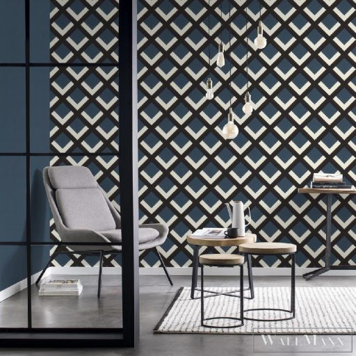 RASCH DENZO II 2022 401950 MODERN KÉK TAPÉTA