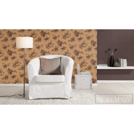 RASCH KIMONO 2023 408119 53CM X 10M BARNA TEXTIL HATÁSÚ TAPÉTA